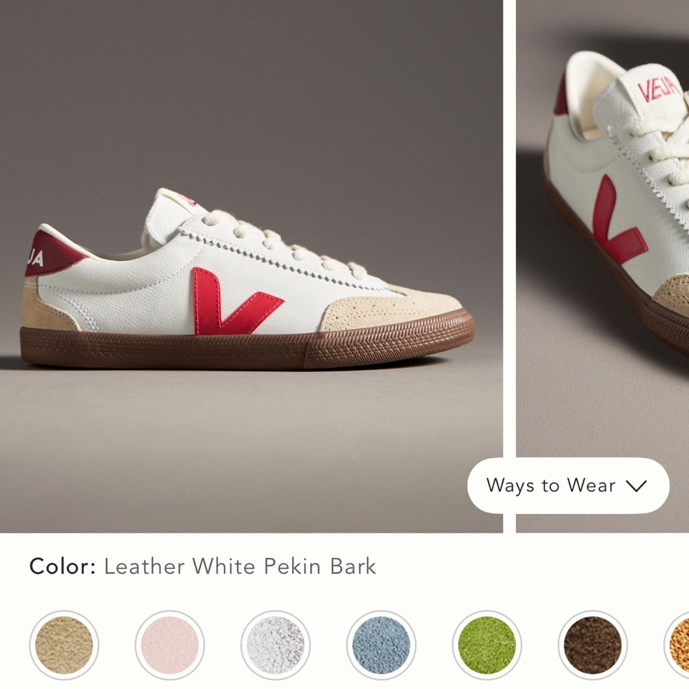 Veja Women's Leather White and Red Sneakers